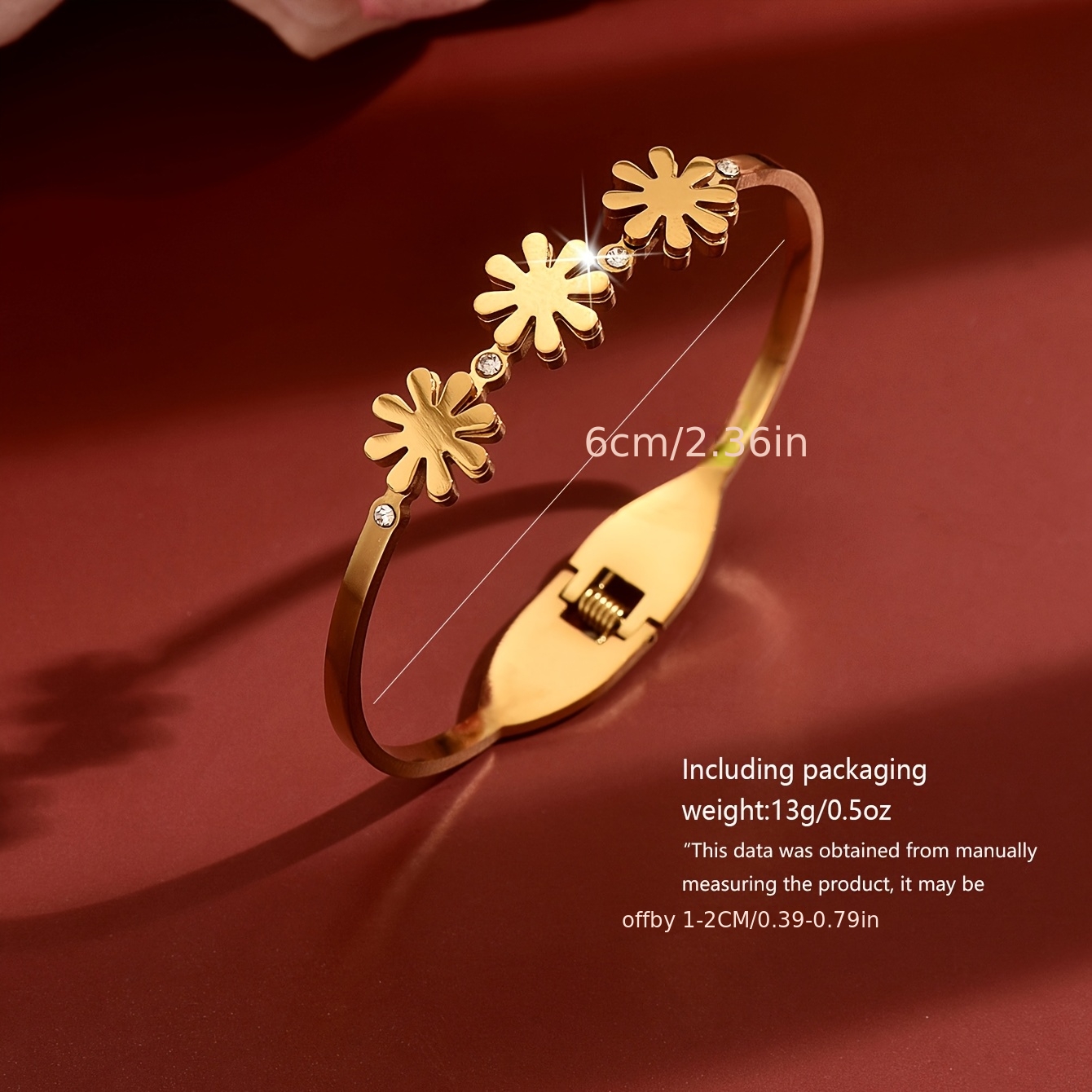 Women's Daisy-Shaped Decorative Bracelet, Light Luxury Design